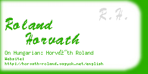 roland horvath business card